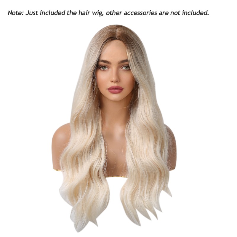 Synthetic Wig Blonde Curly Wavy Wig Long Hairpiece