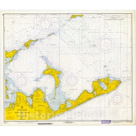 Historic Pictoric Vintage Map - Block Island Sound and Gardiners Bay, 1969 Nautical NOAA Chart - New York (NY) - Vintage Wall Art - 24in x 20in
