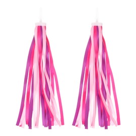 Garneck Children's Bicycle Streamer Bicycle Streamer Handlebar Fringe Bands Streamer Bicycle Grips Tassels Handlebar Scooter Tassels for Children's Bike Boys Girls Bicycle Accessories Pink