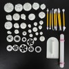 46PCs Pottery Tools Printing Mold Set Durable Plastic DIY Molds