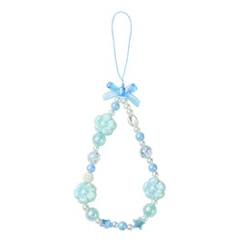 LEGENTLISUR Flower Phone Charms Cute Acrylic Bowknot Cell Phone Chain Strap for Camera Bag Keychain Wallet Pendants Decor(Sky Blue)