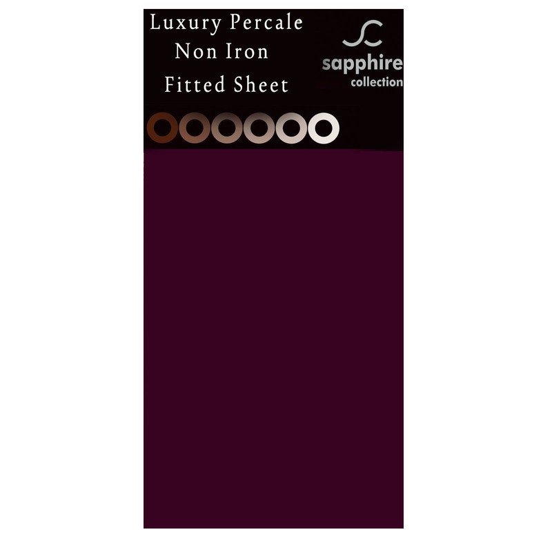 Fitted Sheet Non Iron Percale 180 Thread Count Polycotton Plain