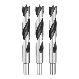 HARFINGTON 3pcs Brad Point Drill Bits 18mm(45/64") Dia Straight Round Shank Metric Brad Point Spiral Twist Drill Bits for Softwood Hardwood Plywood Plastic Rubber, Silver Tone