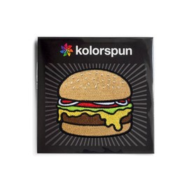 Kolorspun Cheeseburger Patch (Iron-On Backing)