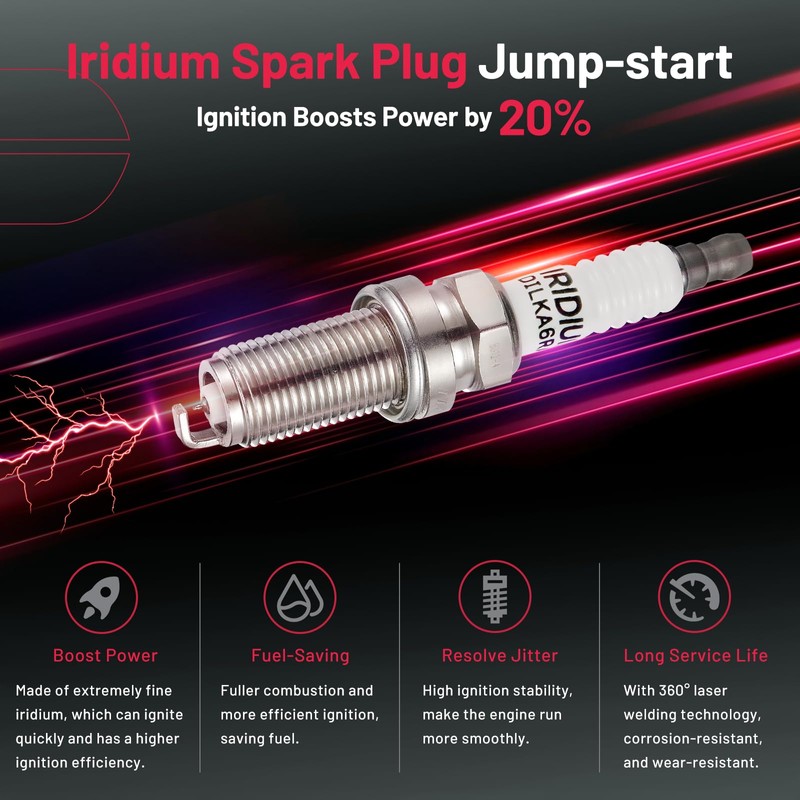 BDFHYK Ignition Coil Pack and Iridium Spark Plugs Compatible with