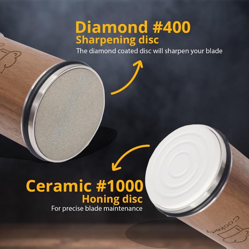 Cookerfy Rolling Knife Sharpener Roller - Diamond Roller Knife Sharpener