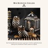 MACKENZIE-CHILDS Owl, Fall Owl Decor for Home, Black-and-White Courtly Stripe