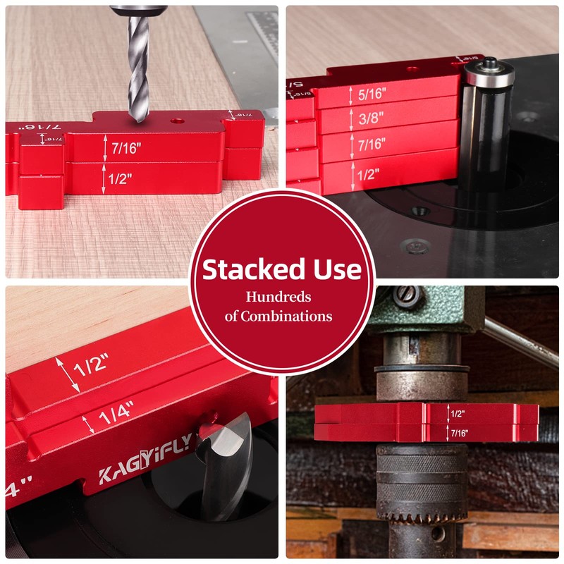 KAGYIFLY Setup Blocks Woodworking, 14pcs Aluminum Setup Blocks Height Gauge