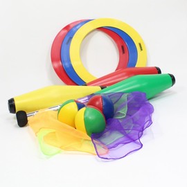 Zeekio YoYoSam - Juggling Kit - Learn to Juggle - for Beginners - Juggling Starter Set Durable - Vibrant Colors - Complete Starter Kit - 3 Balls, 3 Scarves, 3 Rings & 3 Clubs