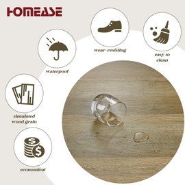 Homease Peel and Stick Floor Tiles 36" L x 6" W, 12 Packs/ 18 Sq.Ft, Vinyl Flooring Wood Plank Floor Stickers Self-Adhesive Waterproof for Bathroom Kitchen RV, Lignum Vitae Wood