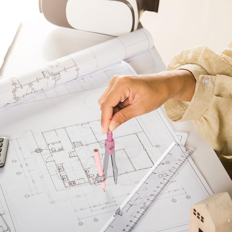 Compass Geometry Tool Protractor and Compass Set with Metal Box