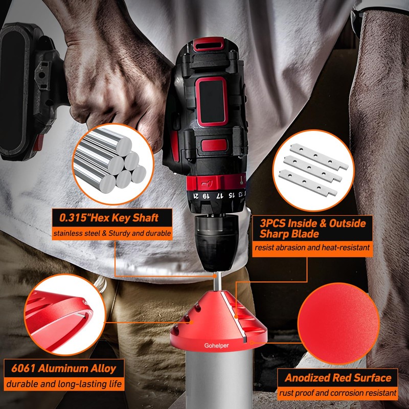 2 in 1 Inner-Outer PVC Deburring Tool, PVC Chamfer Tool,
