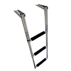 MARINE CITY Stainless Steel 3-Step Telescoping Drop Ladder Strong and Durable (Max Load Capacity 400 LBS) for Boats – Ships – Marines – Yachts (Pack of 1)