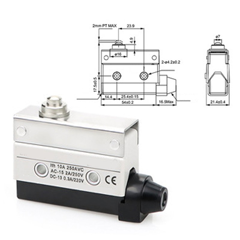 2 Pcs Micro Limit Switch 600OF 100RF 2PT 0.8OT 0.8MD