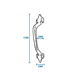 Old Hill Ironworks 175mm Antique Fleur de LYS Pull Handles, Black