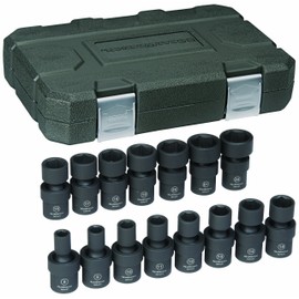 GEARWRENCH 84918 3/8-Inch Drive Universal Impact Socket Set Metric, 15-Piece