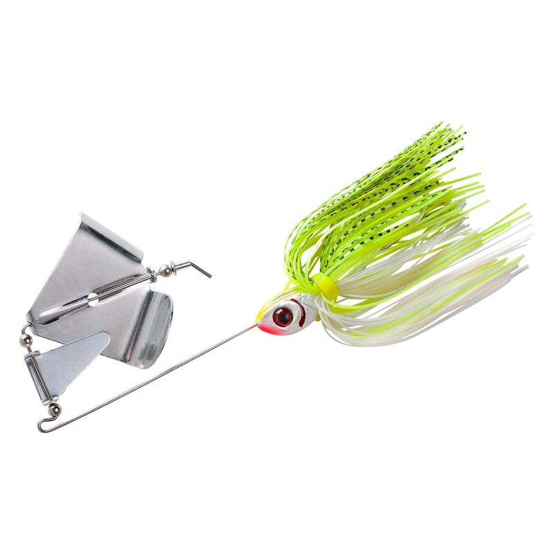 BOOYAH Buzz Buzzbait Bass Fishing Lure, White/Chartreuse Shad, 3/8 oz