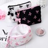 RUIXIAOXI Coquette Floral Bow Makeup Bag, Quilted Bow Cosmetic Bag