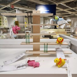 Ikea LUSTIGT Wall Shelf Maria Vinka 14 5/8" x 14 5/8"  Figure Toy Display NEW IB
