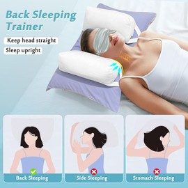 Beauty Pillow Anti Wrinkle Aging Pillow Back Sleep Training Head Support Pillows for Sleeping Upright Post Surgery Pillow for Wrinkle Prevention Head Positioning Pillow to Sleep on Back Trainer