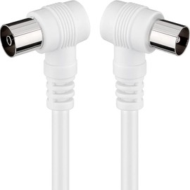10m White TV Cable Right Angle Perfect for keeping installations tidy and optimizing space while ensuring a clear signal.