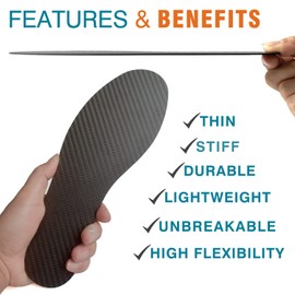 1 Pair Carbon Fiber Insole for Turf Toe,Morton Toe,Foot Fractures,Arthritis,Hallux Rigidus and Limitus.Rigid Orthotic Shoe Inserts 21.5cm
