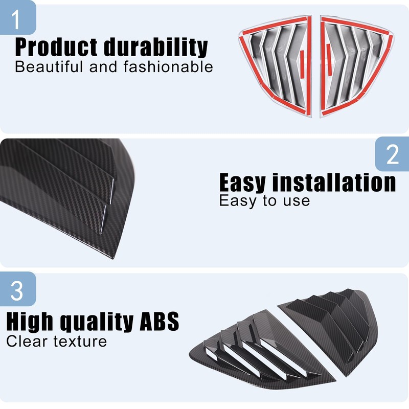 Rear Side Window Louvers Cover Trim Compatible with Mazda MX-5