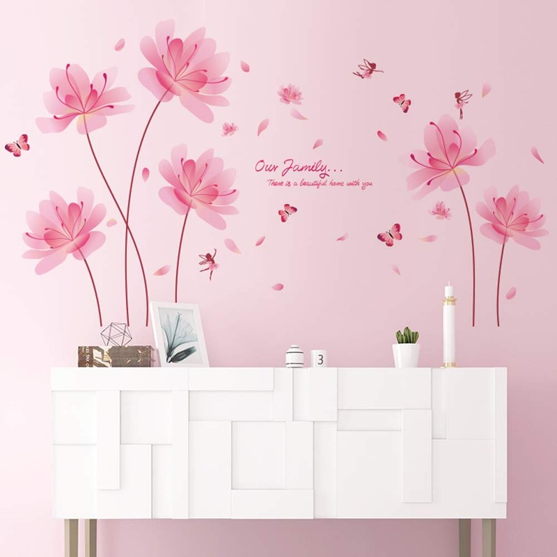Fuji Toya M0383 Wall Sticker, Flower, Purple, Cute, Wall Decor,