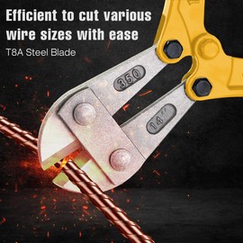 Bates- Bolt Cutter, 14", Yellow, Chain Lock Cutter Heavy Duty, Bolt Cutters Heavy Duty for Locks, Screw Cutter, Chain Link Fence Cutter, Bolt and Wire Cutter, Chain Lock Cutters, Bolt Cutter Tool