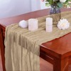 4 Pack Beige Cheesecloth Table Runner 35x120 Inch Boho Gauze