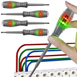 XineYuor Phase Tester, 4 Pieces Phase Tester Screwdriver, 2-in-1 Screwdriver with Strong Torque and Magnet, 12V-220V Voltage Tester Screwdriver Set Screwdriver