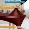 Rinpon Double Fitted Design PU Round Fitted Tablecloth, Anti-Tear Wipeable
