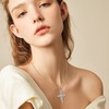 Rocayi Cross Necklace for Women 925 Sterling Silver Butterfly Necklace