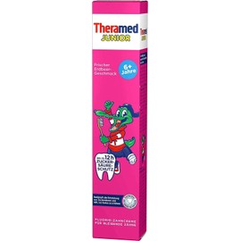 Theramed Junior Strawberry Toothpaste, Pack of 3 (3 x 75 ml) + 1 Free ManyMore Eraser