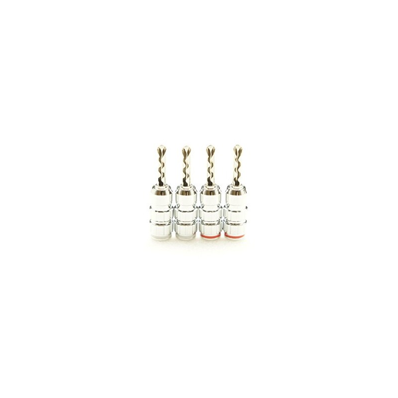 ONKODO BP-512RH Rhodium Plated Banana Plug Set of 4 (Phosphor