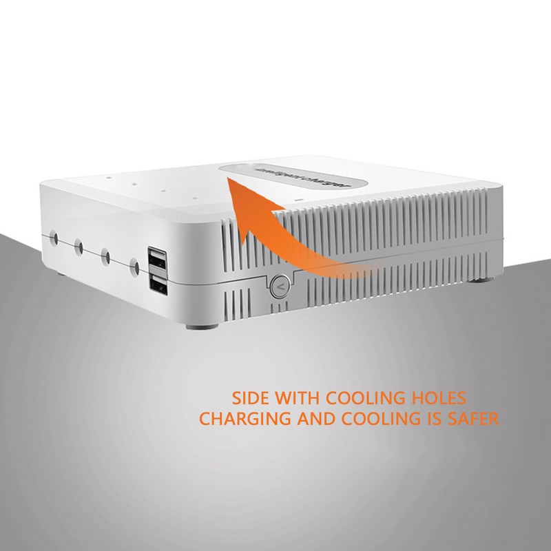 Intelligent Battery Charger with 4 Battery Ports 2 USB Ports