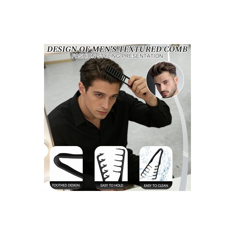 5 Piece Comb Men's Styling Set, Create a Fluffy Hairstyle
