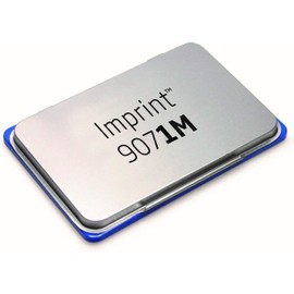 Trodat 9071M Imprint, Cuscinetto imbevuto di Inchiostro di Colore Blu a base acqua, per Timbri Manuali, per Formati Medio-Piccoli, Misura 90 x 50 mm, Struttura in Metallo e Plastica