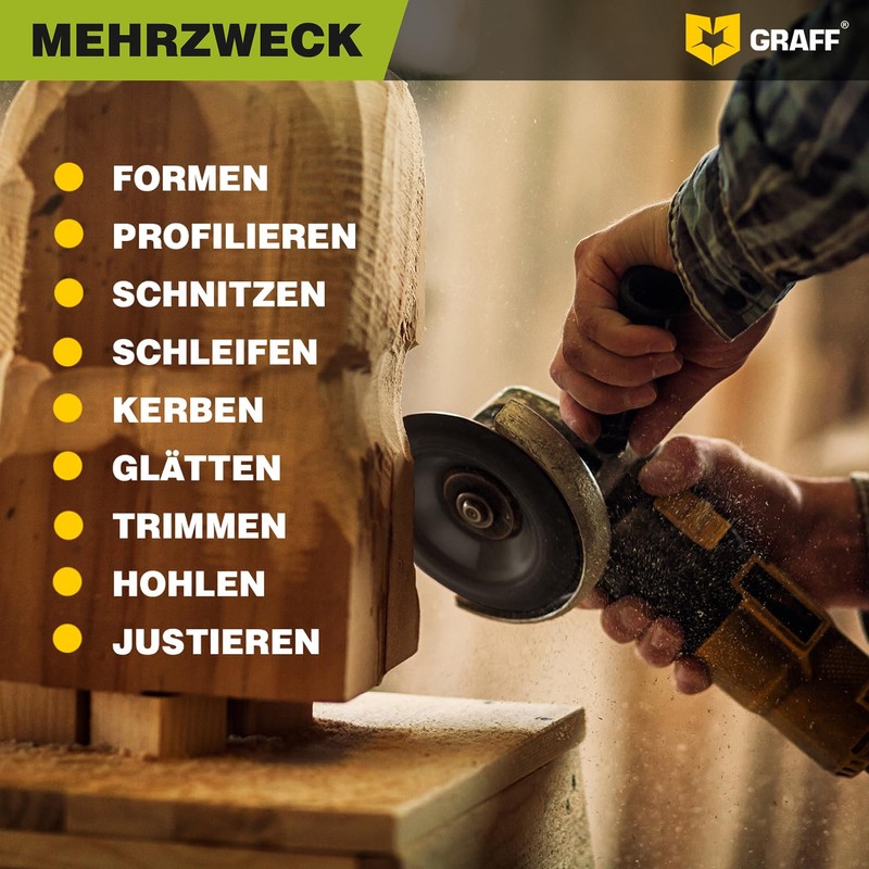 GRAFF Premium Set Wood Cutter Rasp Disc 125 mm for