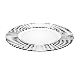 Barski - European Glass - Dinner - Plate - Artistically Designed - 11" Diameter - Set of 6 - Made in Europe