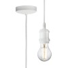 Knightsbridge 1.8m E27 Vintage Pendant Set - Matt White 8271L
