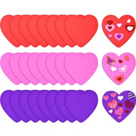 MixTeach 48Pcs Valentines Day Foam Hearts 6''Large Valentine Craft Foam Hearts Shape for Valentines Day DIY Craft Party Decorations Teacher Supplies