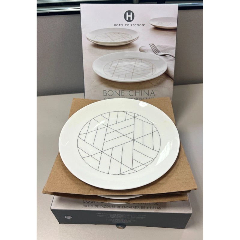 Hotel Collection Bone China Coupe 4-piece Salad Plate Set -