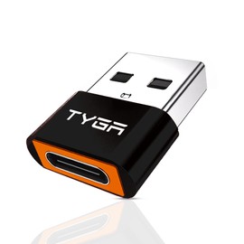TYGA STORE USB Type C Female to USB Type A Male Adapter 2.0, Sync, Transfer, Charge, Plug & Play (1, Black, Orange)