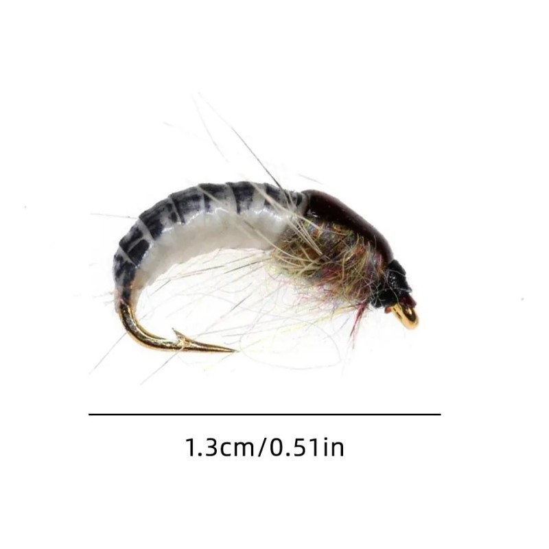 6 Unidades De Mosca Realista Nymph Scud Para Pesca Artificia