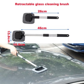 LJDJ Car Rearview Mirror Wiper 2 pack Universal Automotive Car Accessories Telescopic Auto Mirror Squeegee Cleaner 98cm Long Handle Portable Car Cleaning Tool Mirror Glass Water Mist Cleaner (Black01)