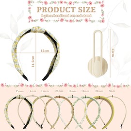 ZOCONE 8 Pcs Fashion Headbands for Women Girls Headband Set, Flower Pearl Headbands for Women Hair Styling, Cute Fashion Headband, Vintage Women Headbands Hair Accessories with Storage Holder(Green)