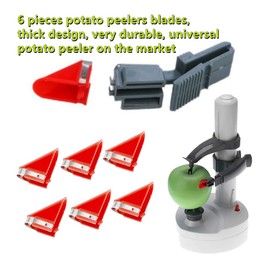 Potato Peelers Blades, 6 Pieces Stainless Steel Replacement Blades Automatic Rotating Fruits Vegetables Cutter Peeling Tool for Automatic Electric Potato Peeler