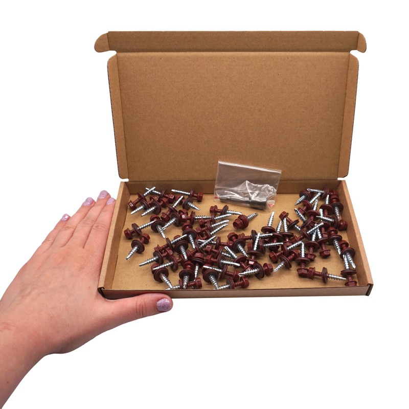 (Pack of 60) Metal Roofing Screws 4.8 x 28 mm