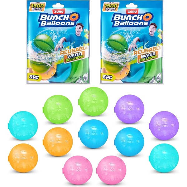 ZURU Bunch O Balloons Reusable Water Balloons,for Kids, Adults (12